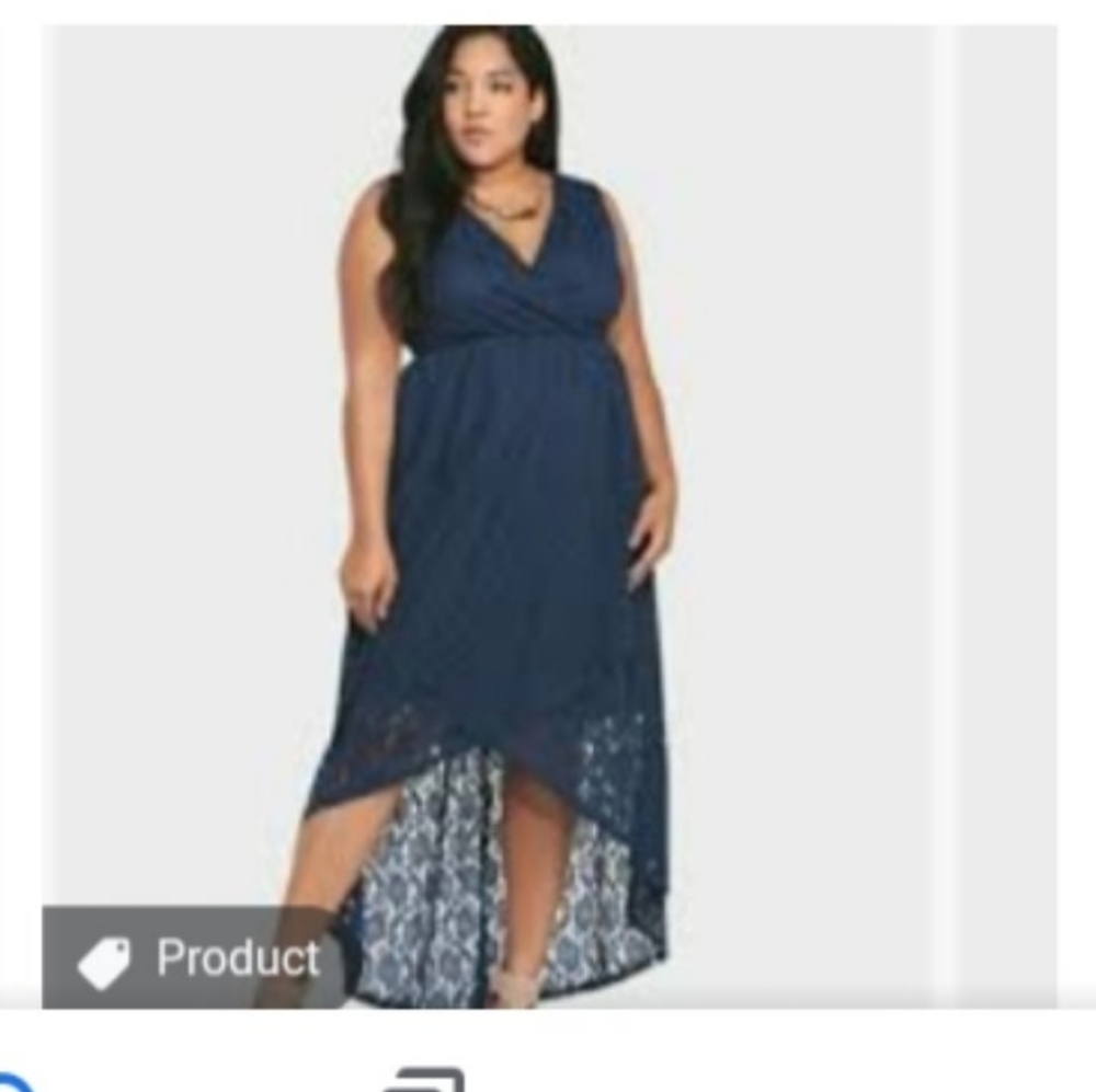 Torrid navy blue hilo sleeveless dress